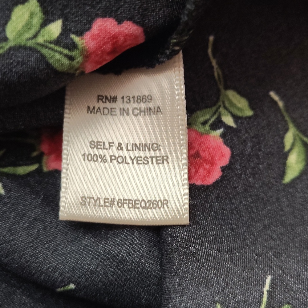 Inspired Hearts Black Slip Dress with Pink Floral Print - Picture 8 of 10